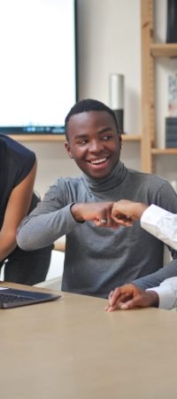 young multiethnic group in an office